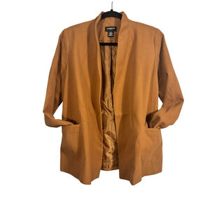Size M Gold Liz Claiborne Career Business Casual Church Casual Open Front Blazer